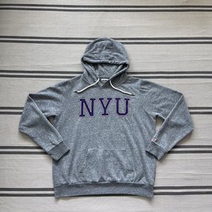 Vintage NYU Hoodie Pullover Size XL Gray Triblend Sweats League